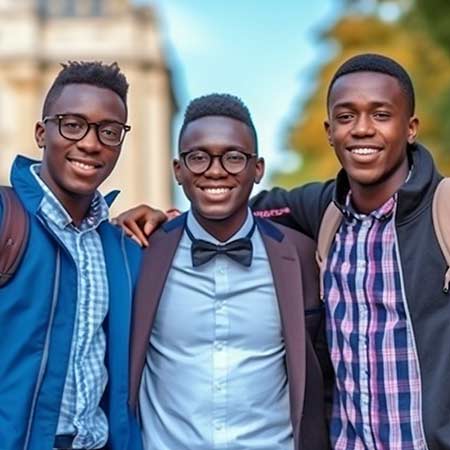 group of college students